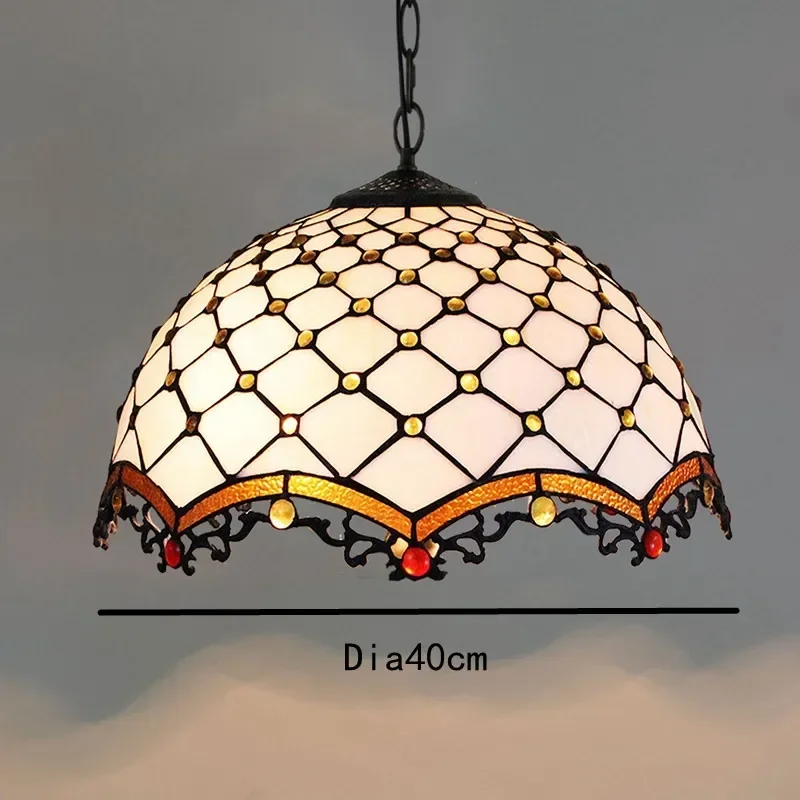 Europese stijl vintage Tiffany gekleurde glazen bar restaurant kroonluchter creatieve glazen lantaarn in landelijke stijl