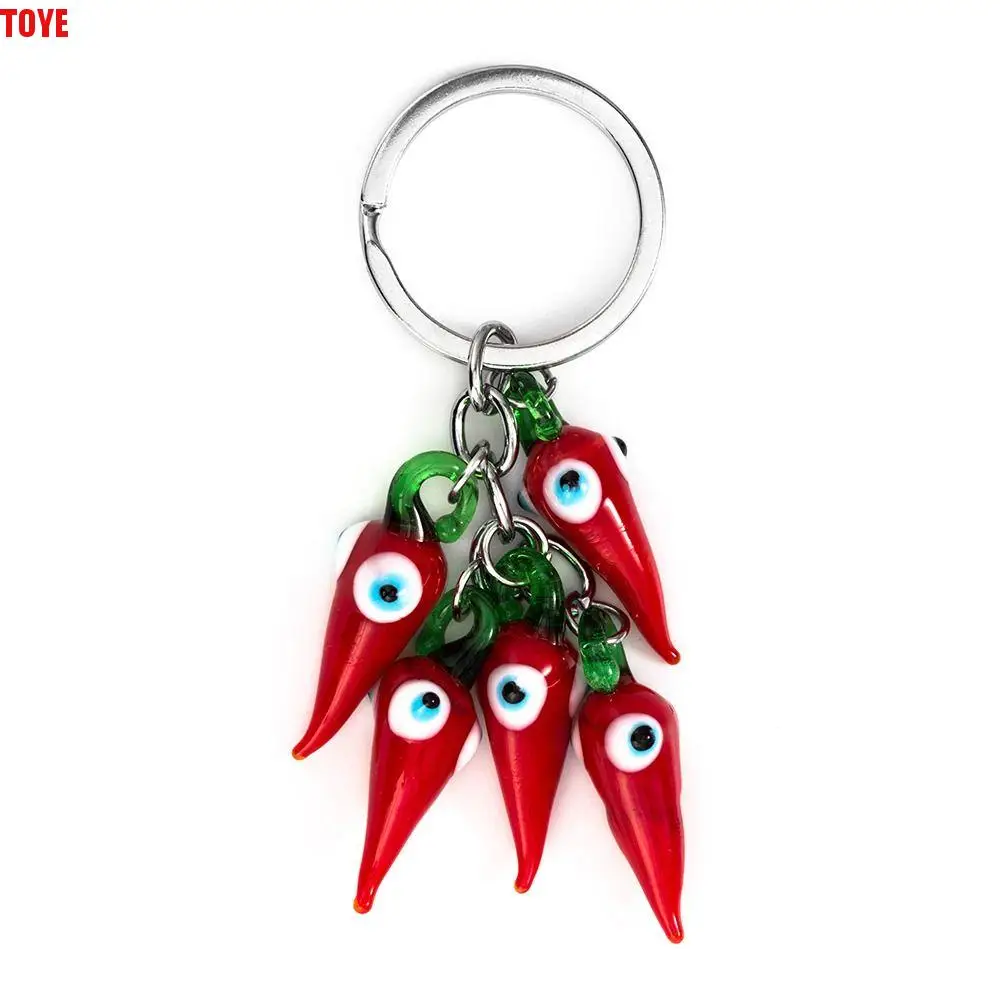 

Evil Eye Lucky Eye Red Chilli keychain Red Chilli Cartoon Evil Eye keychain Fashion Durable Car Key Chain Jewelry Gifts