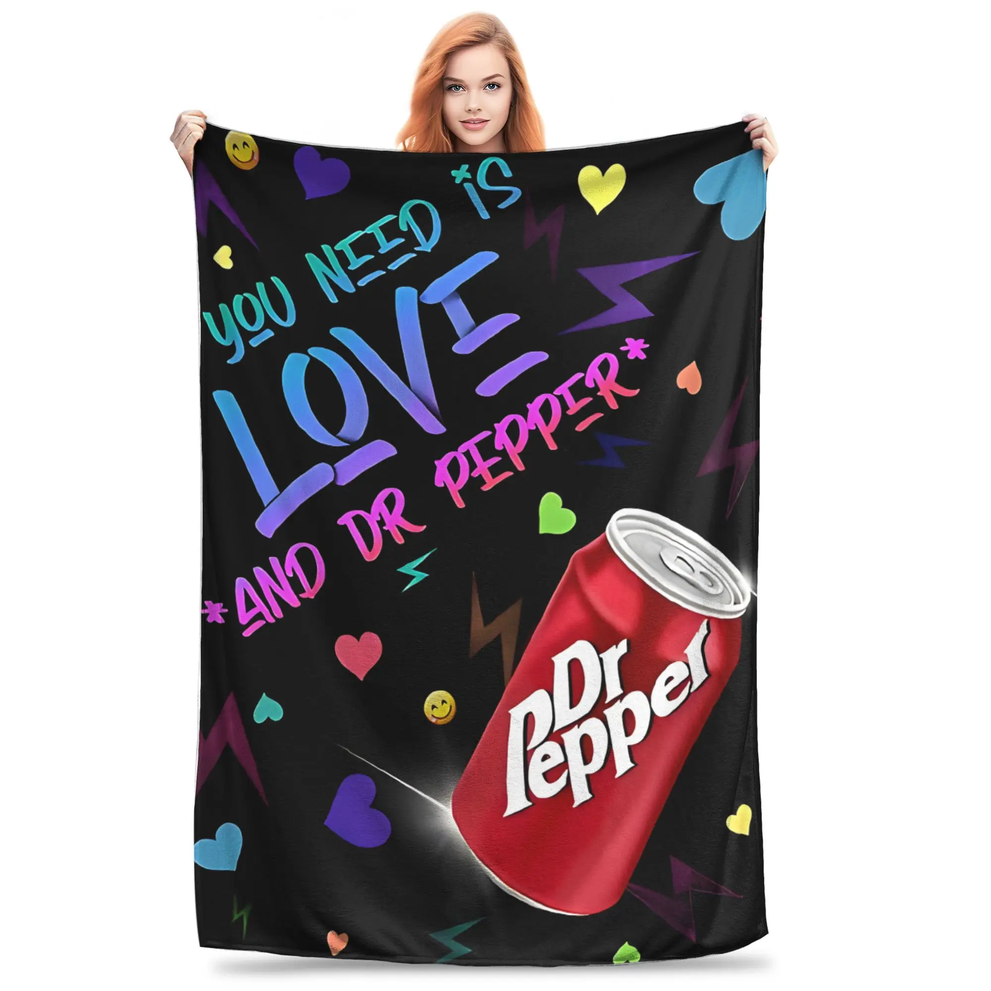 1PC All You Need Is Love And Pepper  Blanket Throw Super Cosy Plush Living Room Sofa