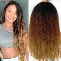 1-3 Packs Ombre Marley Twist Braiding Hair 1B 27 30 33 4 350 613 Grey Burgundy Red Colors Kanekalon Fiber Marley Hair For Twists