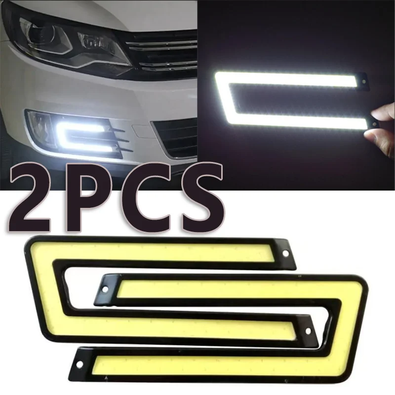 1 Pair U-Shape Bright LED Car Lights COB LED Daytime Driving Car Driving Fog Lights Bright LED Running Lights Accessories