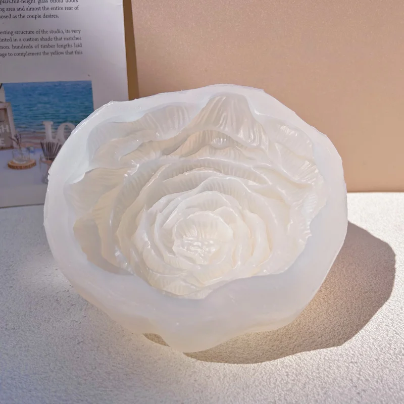 Large Size Peony Flower Mold 3D Peony Candle Silicone Mold Aromatherapy Soap