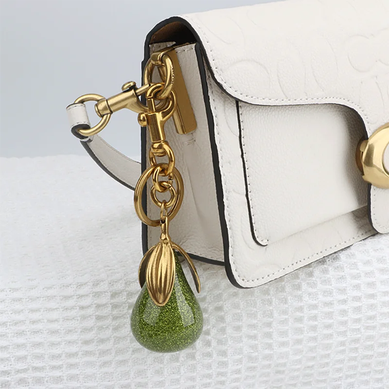 حقيبة سحر لمدرب Goyard حقيبة يد حقيبة كتف رائعة كريستال أخضر الكمثرى قلادة المرأة المفاتيح الملحقات
