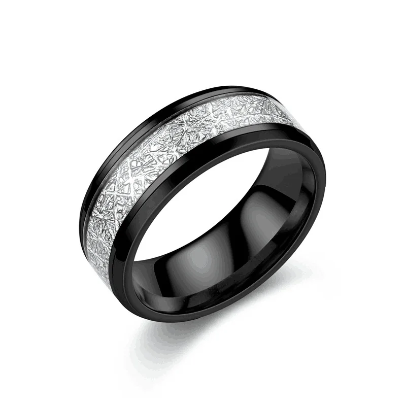 Unisex Personalized Titanium Steel Ring with Rime Pattern Trendy Internet Celebrity Style Jewelry for Women And Men