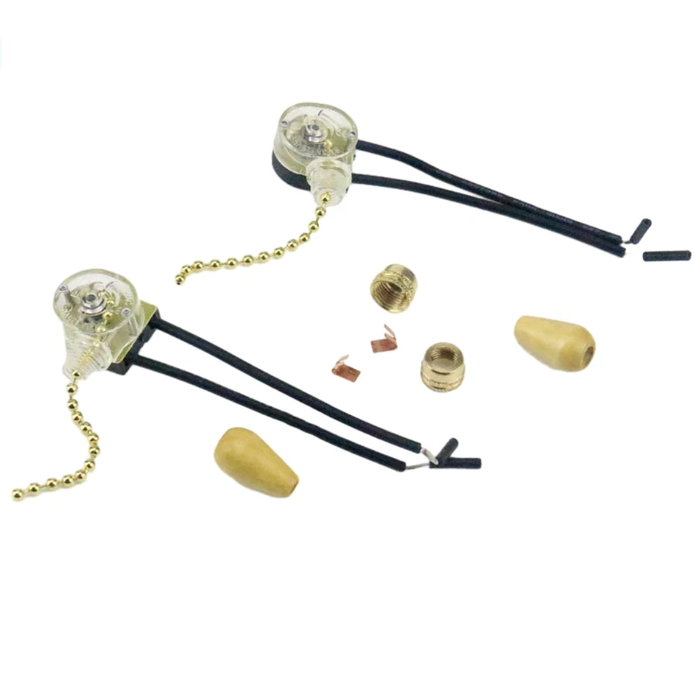 

1PCS Ceiling Fan Light Switch 3A/2250V 6A/125V Ceiling Fan Wall Light Bedside Lamp Replacement Pull Cord Chain Switch