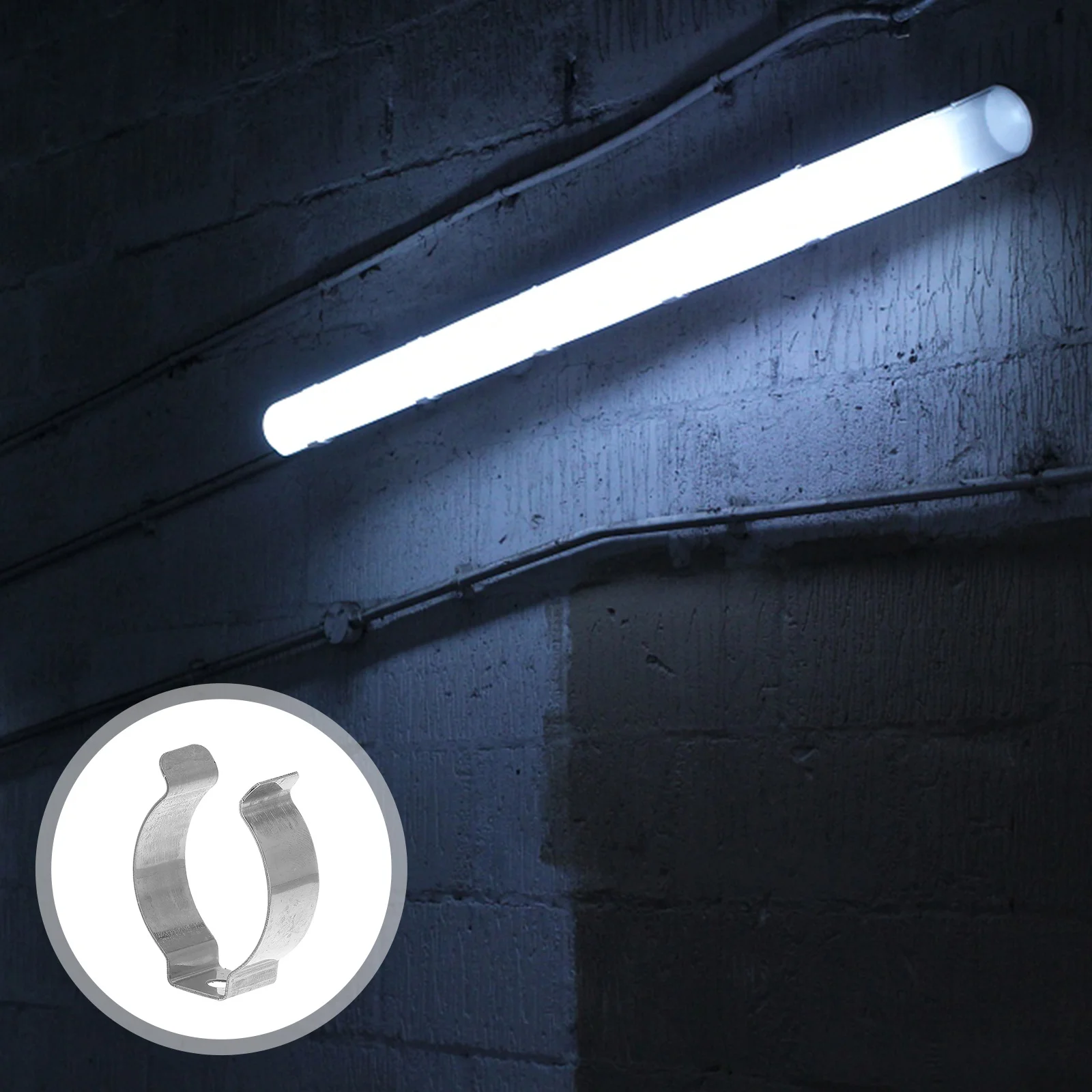 

30Pcs Lamp Tube Clips Stainless Steel U Shape Tube Light Holder Heavy Duty Spring Clip for Indoor Outdoor Lighting Fixtures