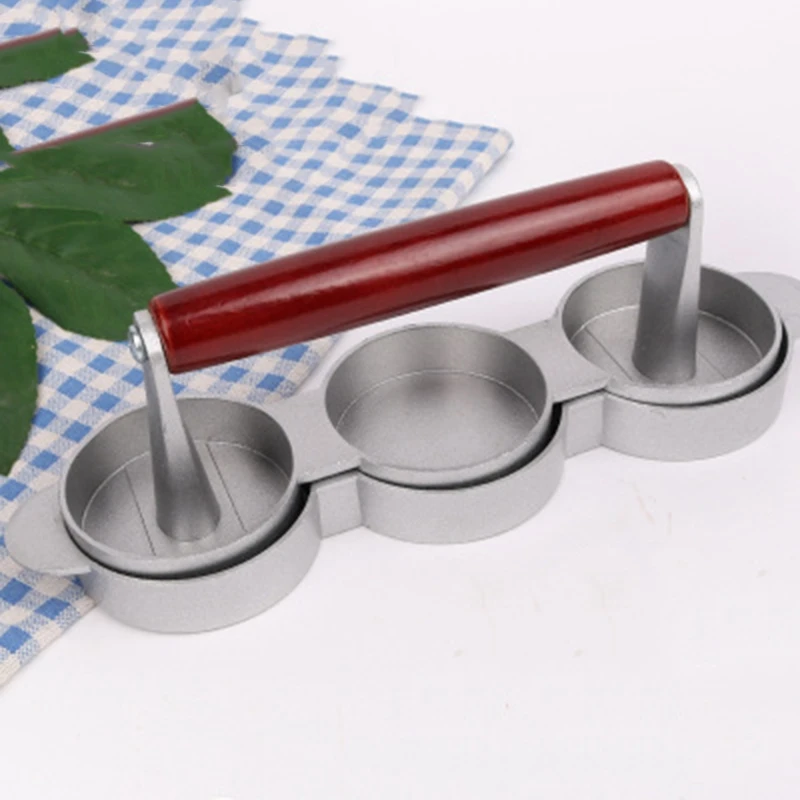 Mini Hamburger Presses Nonstick 3 Slot Small Burger Patties Triple Beef Burger Maker Mold Machine Meat Kitchen-A09G