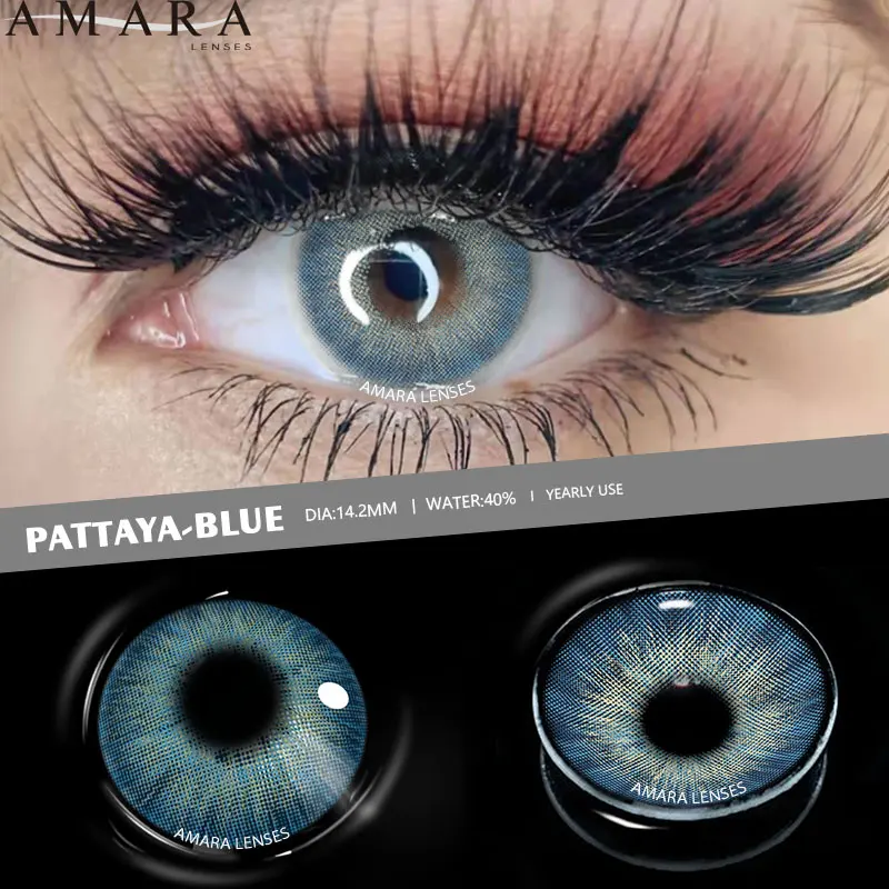 AMARA PATTAYA Natural Color Contact Lenses for Eyes 2pcs Colored Lenses Cosmetic Lenses GREEN Contact Lens Beauty Makeup