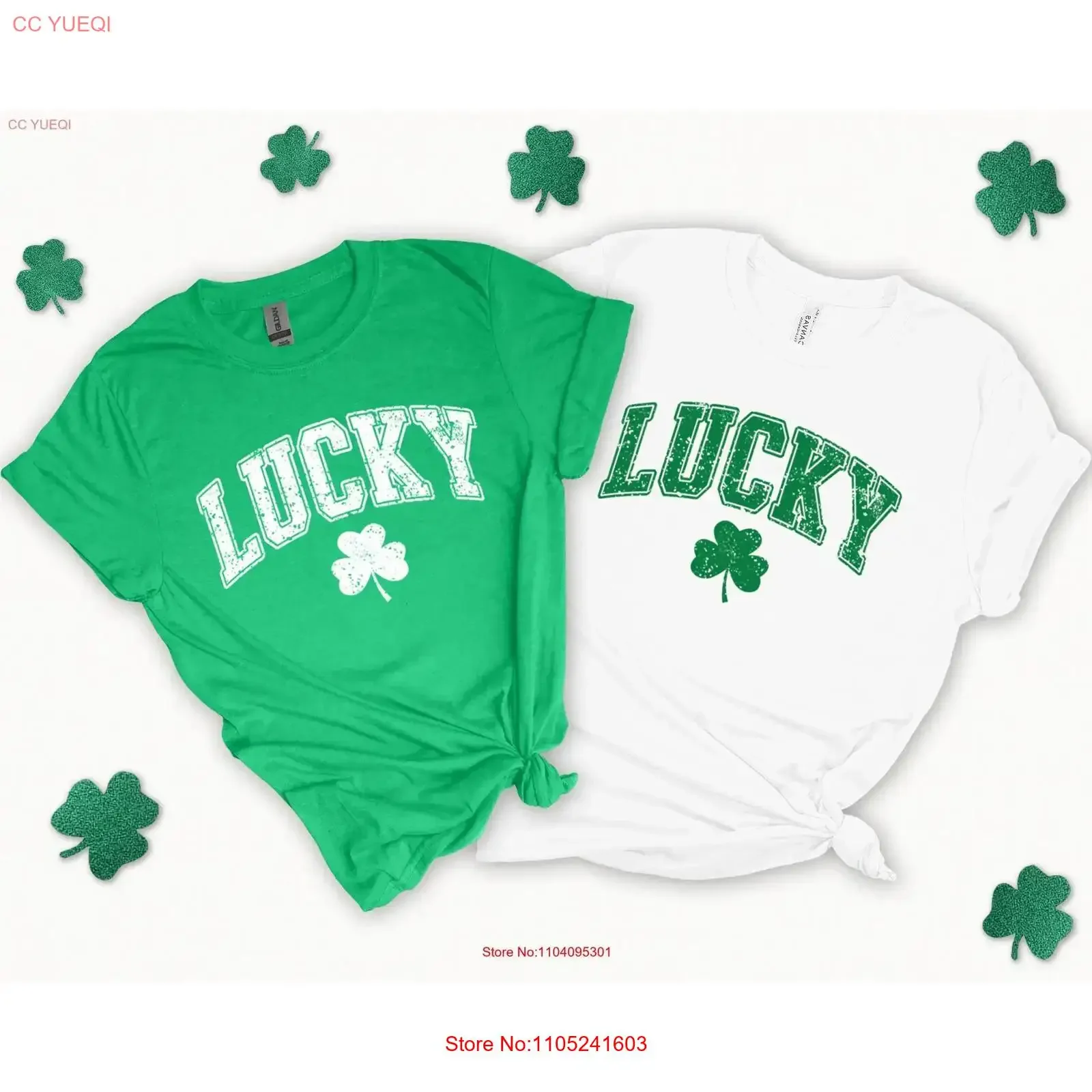 Retro Lucky T Shirt St Patricks Day Irish s for Saint Crewneck Shamrock Paddys Women vintage Washed homme Top For Everyday Wear