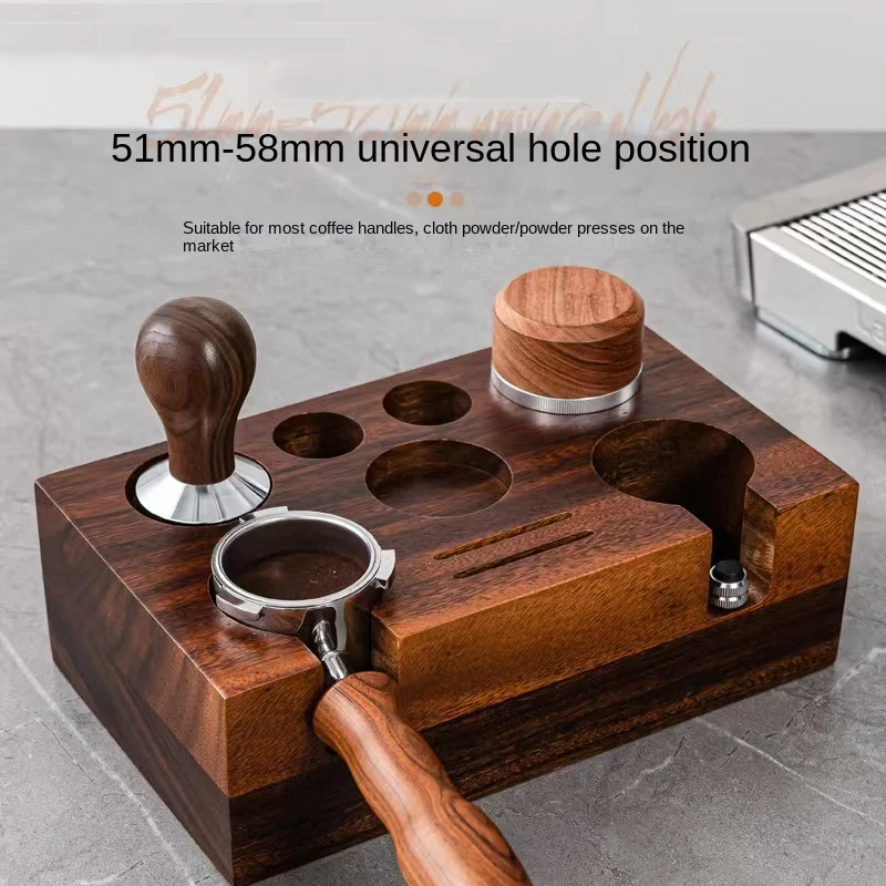 New Espresso Tamper Holder Wooden Coffee Filter Tamper Station Base Natural Walnut Espresso Tamp Mat Stand fit 51/53/54/58mm