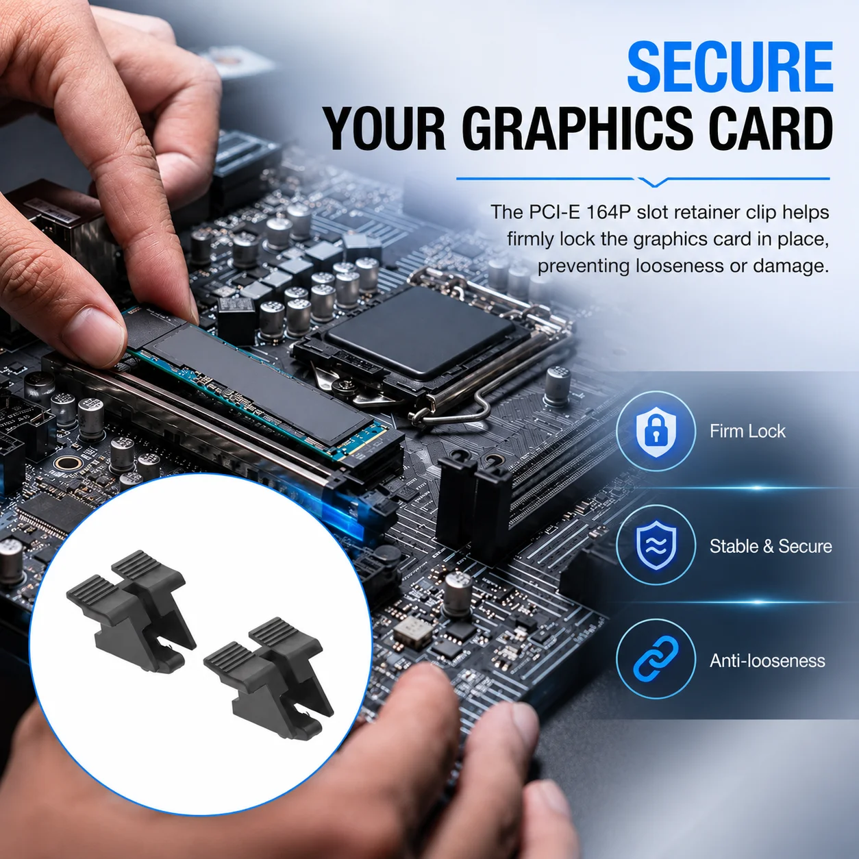 5Pcs Desktop Computer Mainboard 164pin With Fishtail Fixing Clip PCIE 16x Graphics Card Slot Socket Pcie X16 Socket Accessory