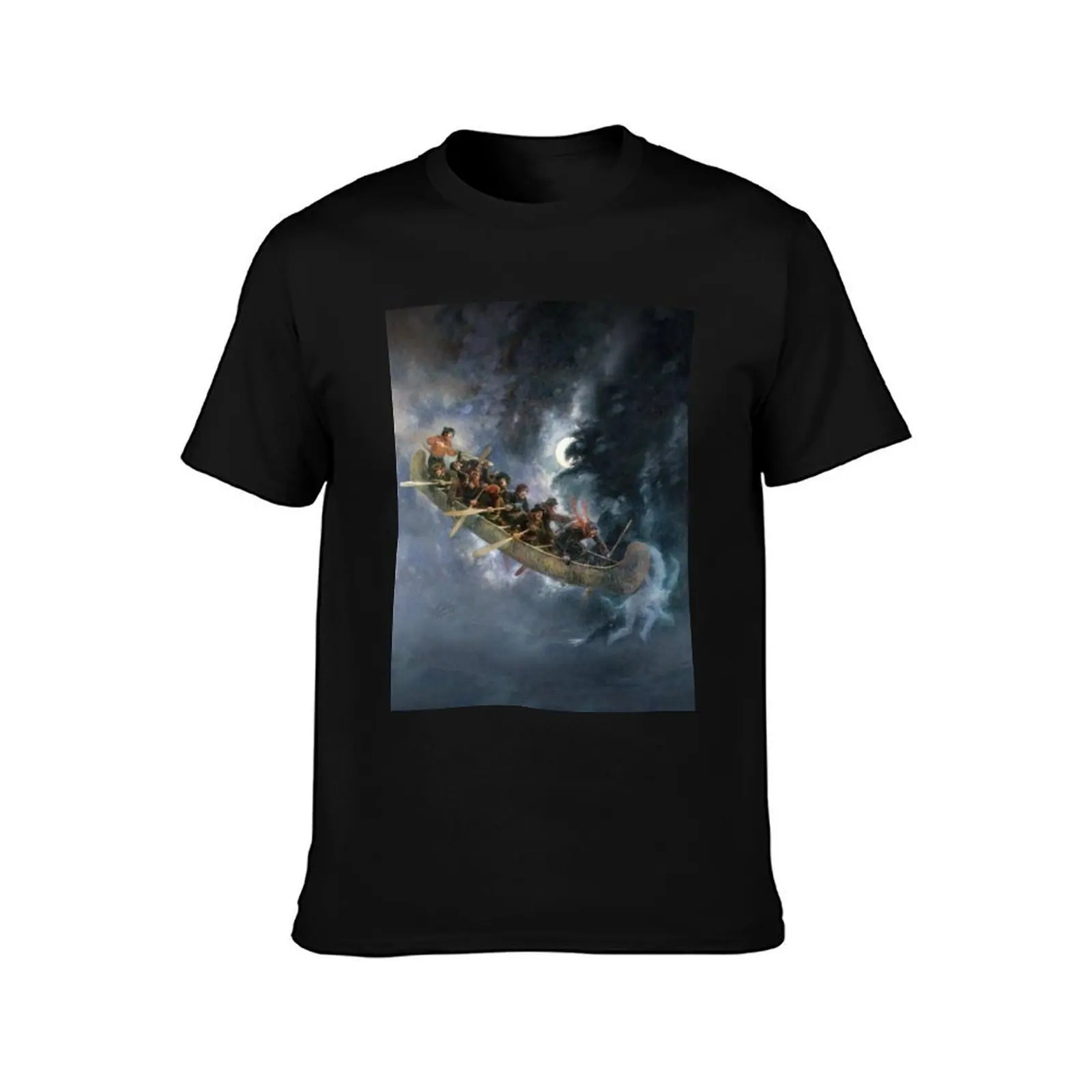 La Chasse-galerie The Bewitched Canoe The Flying Canoe French-Canadian Quebec legend painting by Henri Julien HD HIGH QU T-Shirt