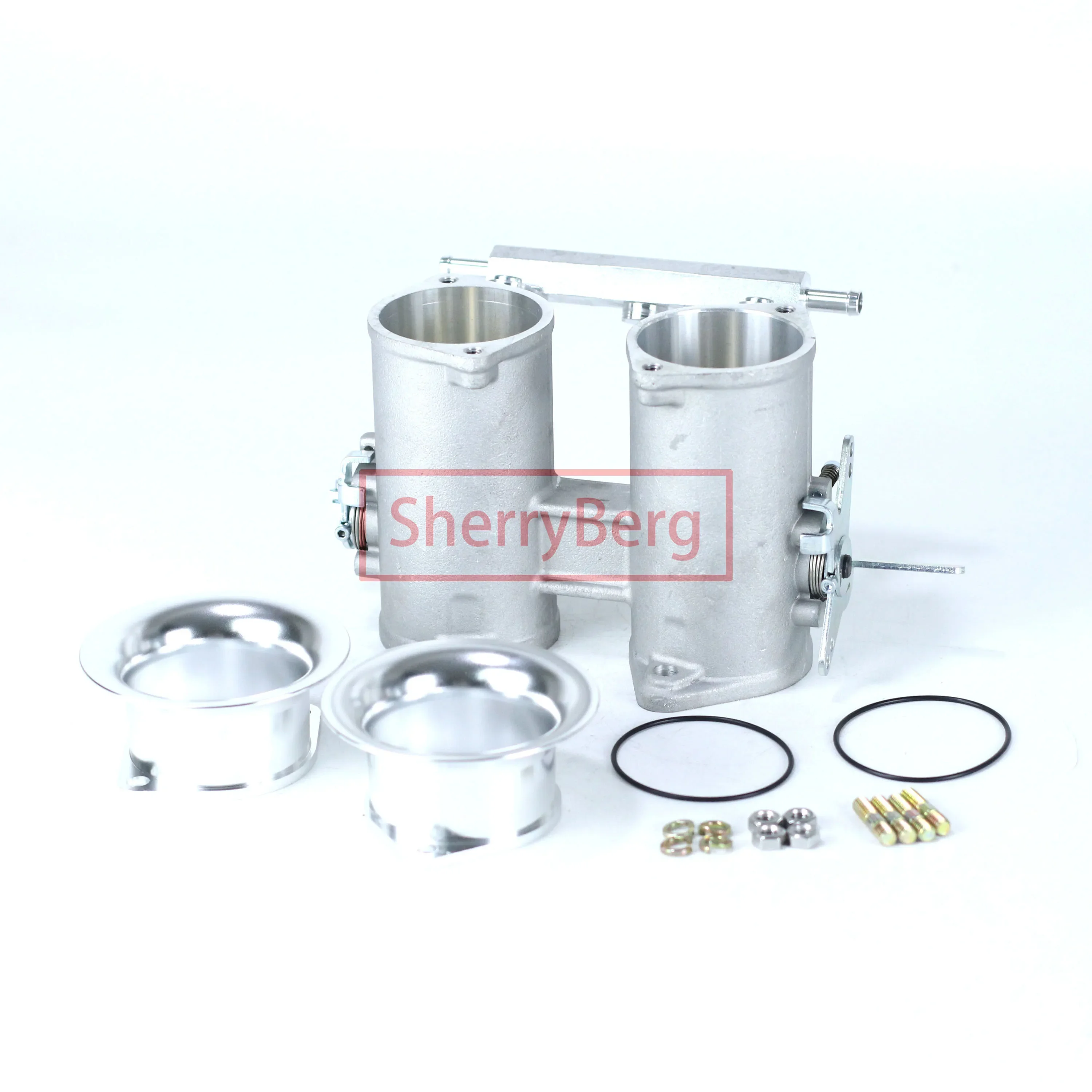 SherryBerg TBS 55dcoe 55 Dcoe 50mm Twin 55mmDCOE Throttle Body W Air Horns Stacks for Weber/EMPI/FAJS/Dellorto/Solex /DHLA Carb