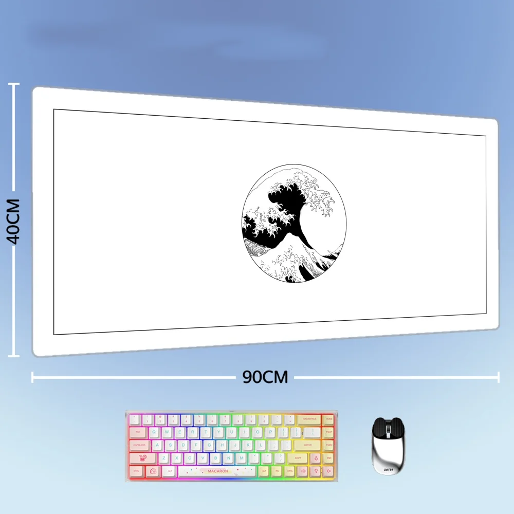 

New Great Wave overlocked mousepad xxl desktop keyboard table pad Cloud Black and White game desk mat computer accessories