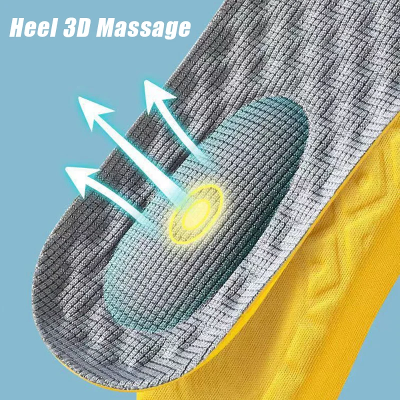 Memory Foam Shoes Insoles Unisex Latex Sport Insoles High Elasticity Insert Insoles Deodorization Foot Care Massage Cushion Pads