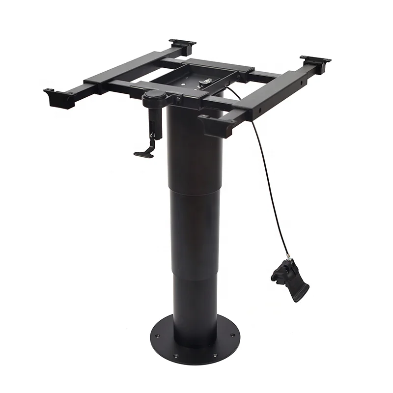 RV Accessories Aluminum Pneumatic Lifting Table Legs With Sliding Frame And Rotating Base Plate For Boat Marine Caravan