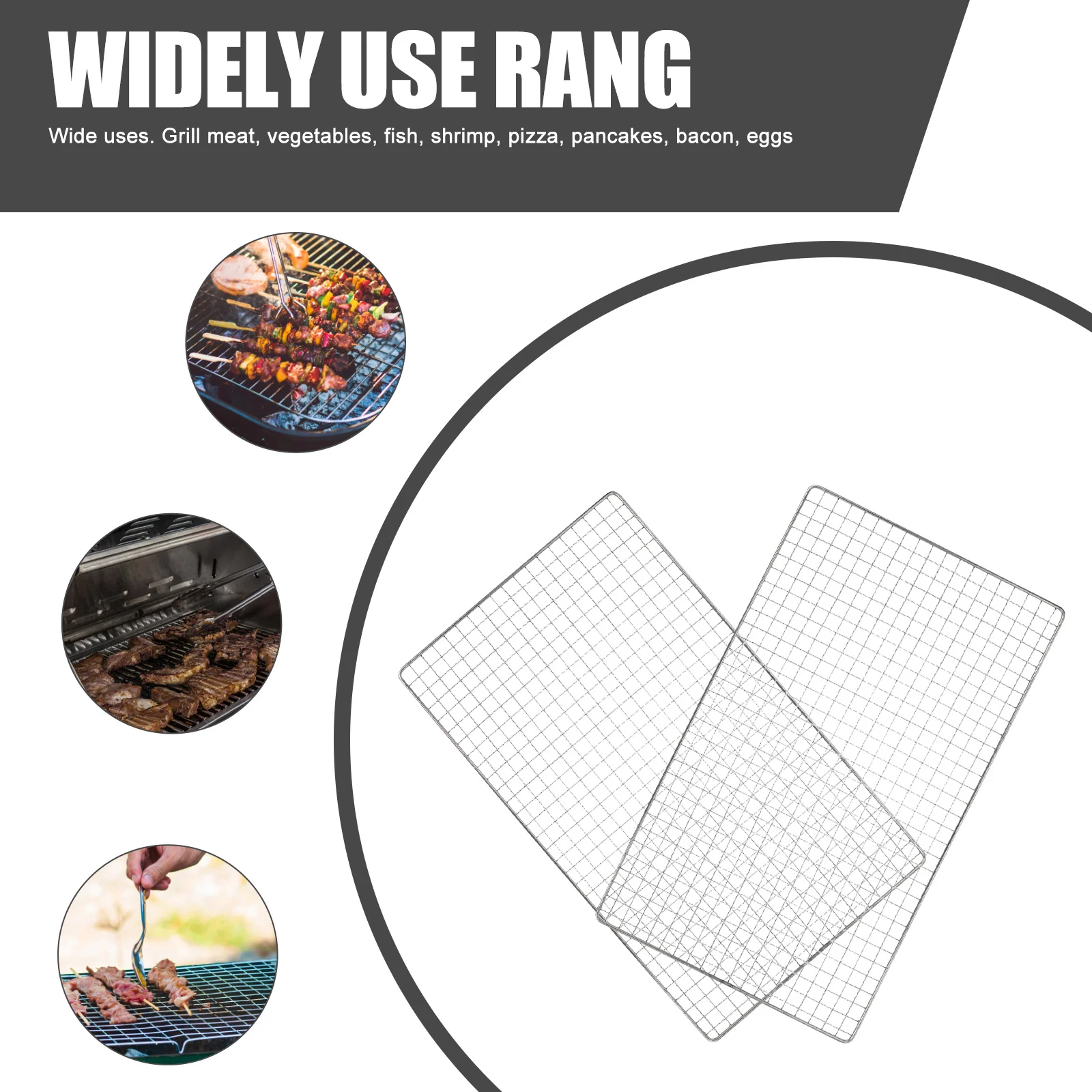 

2Pcs Stainless Steel Bbq Mesh Multi-Purpose Barbecue Rack Heat Resistant Portable Grilling Net for Outdoor Camping Supplies