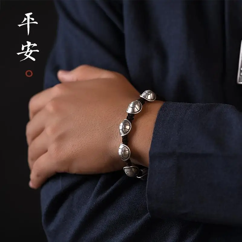 Ethinc Style Turtle Cicada Coin Bracelet For Lady Hand Accessories Lucky Woven Rope Bracelet With Pendant Women Jewelry