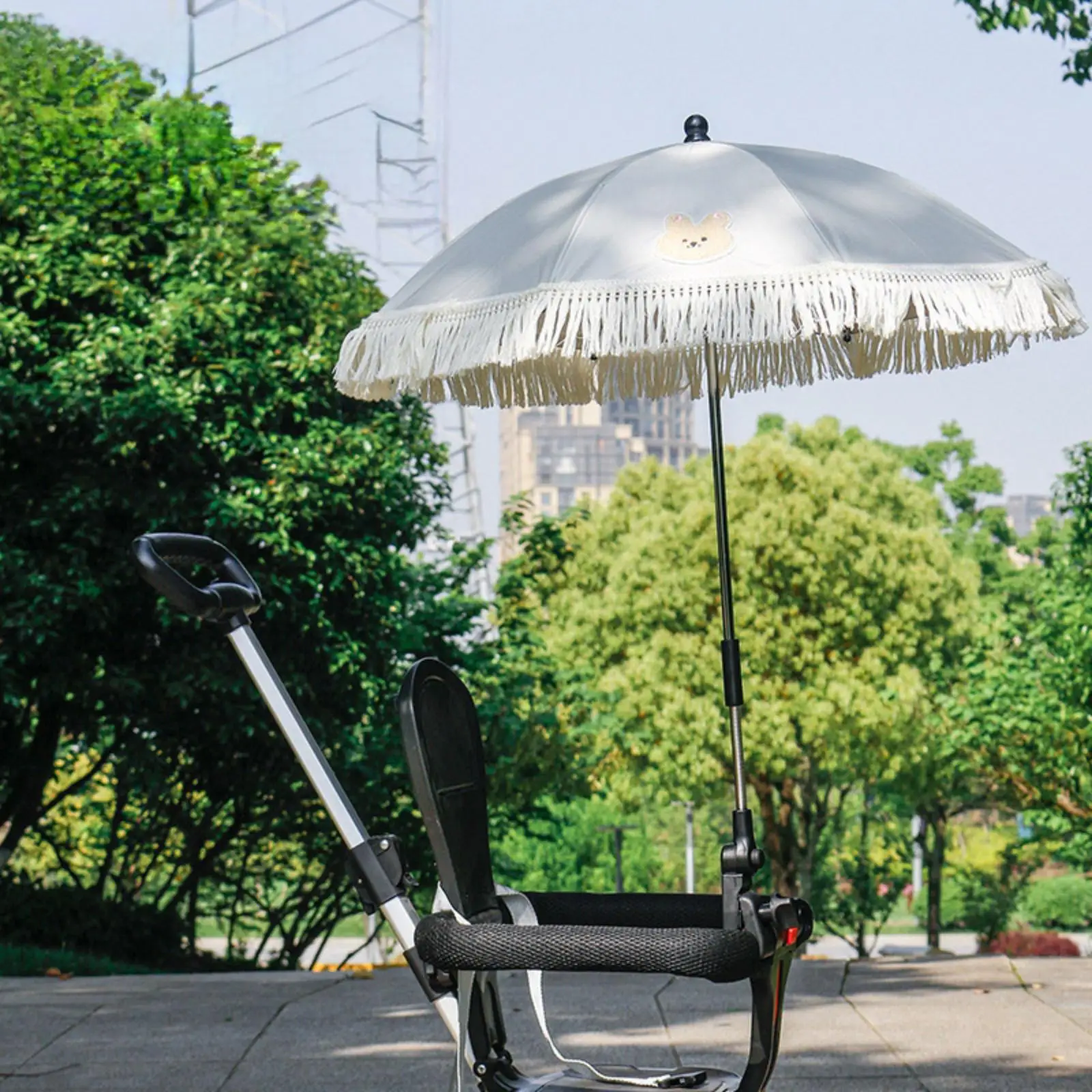 

Stroller Parasol with on Sun Rain Protection Folding Canopy Shade for Beach