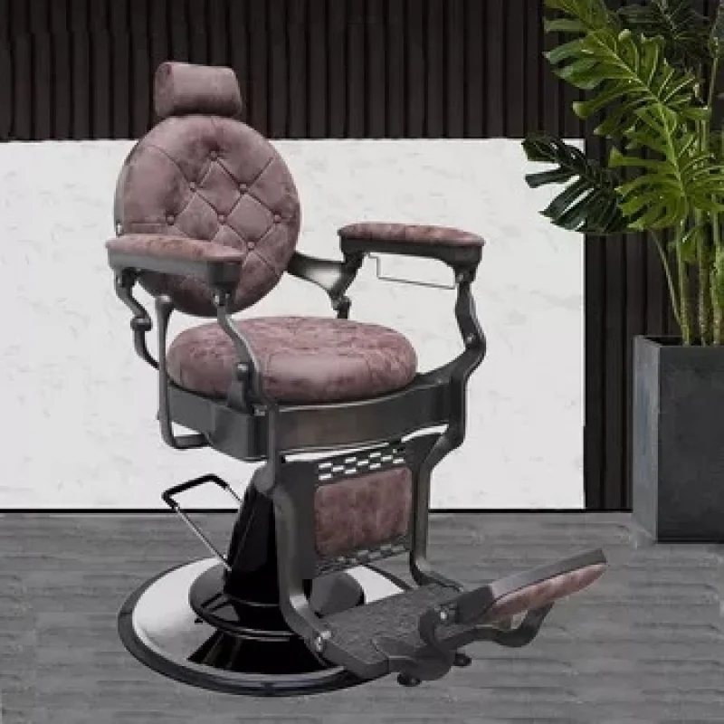 

High-End Oil-, Luxurious Retro Salon , BarBer Reclining Men'S Shaving And Hairdressing Chair