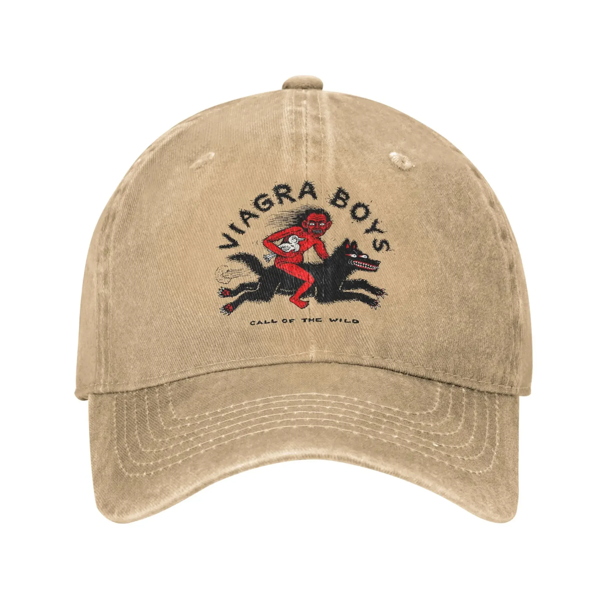 Boné de Beisebol Vintage Masculino Adulto Estilo Camionista Lavado com Design da Banda Viagra Boys, para Tênis e Skate, Atacado