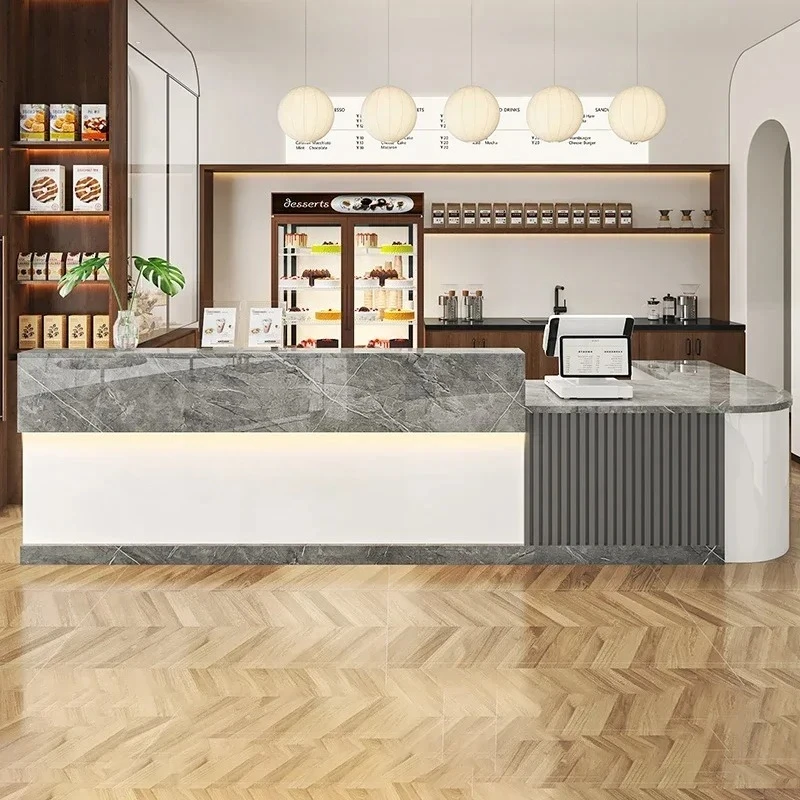 

Salon Nordic Reception Desks Luxury Beauty Retro Design Reception Desks Beauty Display Recepción Negocio Commercial Furniture