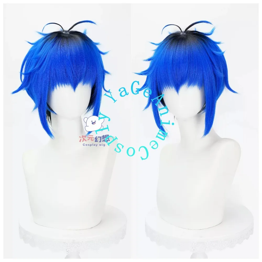 The Hundred Line Omokage Cosplay Wig Realistic Scalp Black Dyed Crown Hair for New Year Game Expo and Studio Photo Shoot