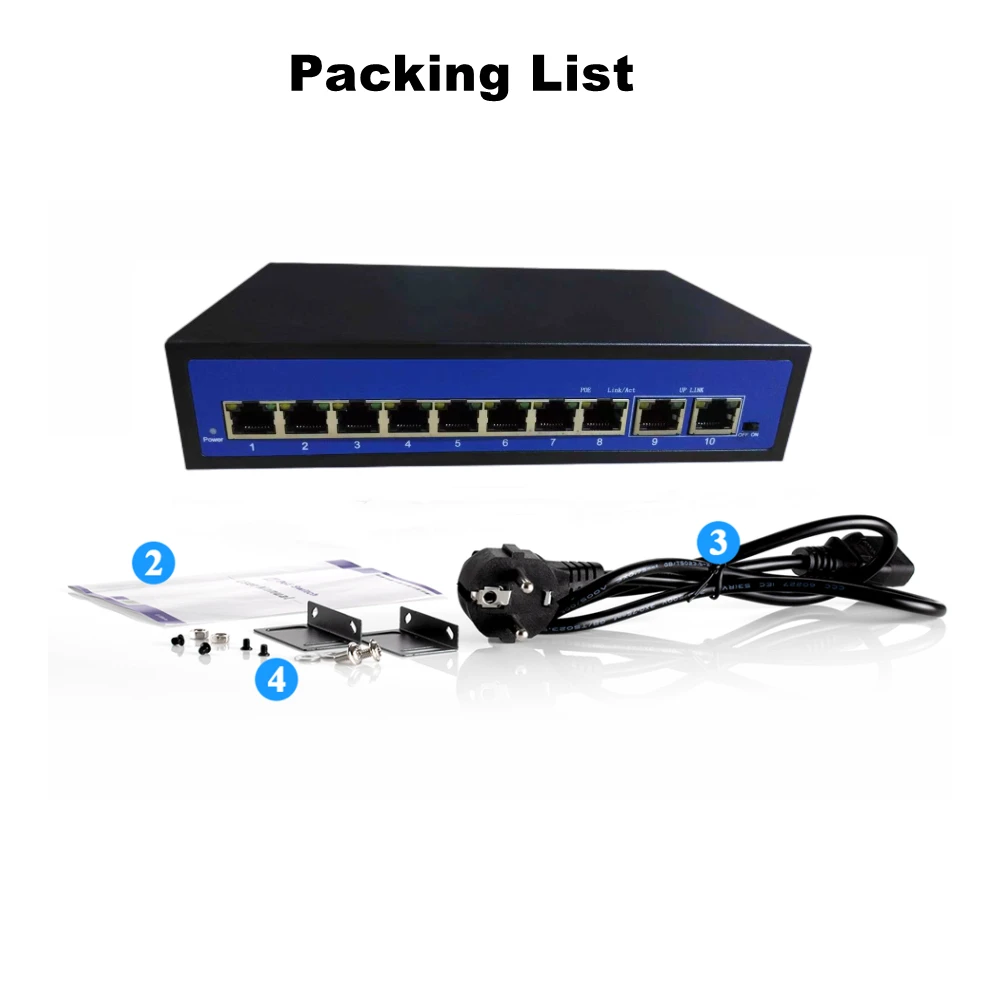 4CH 8CH 48V Network POE Switch for Ethernet IP Camera/ Wireless AP/ CCTV Camera System/Video Intercom System