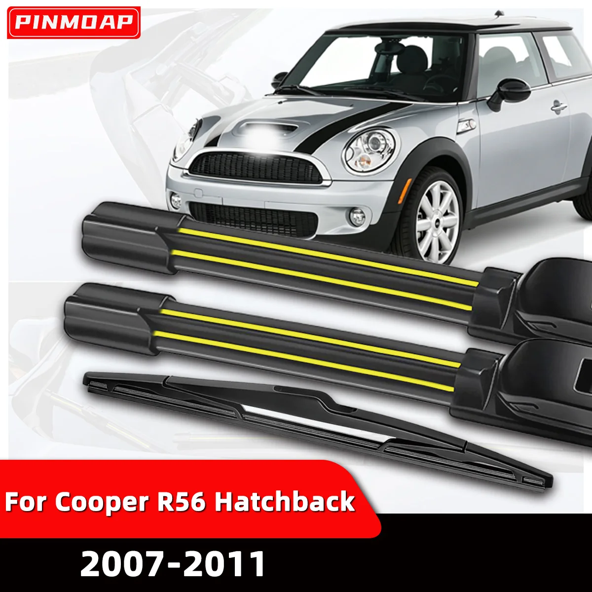 PINMOAP Car Wiper Is Suitable For Mini Cooper R56 Hatchback 2007-2011 Environmentally Friendly Rubber Strip Silent Car Wiper