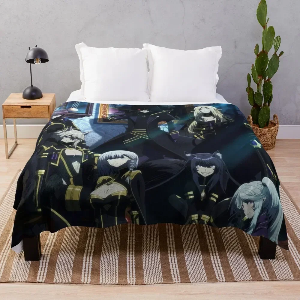 

eminence in shadow anime Throw Blanket Large Luxury Designer Flannel Fabric Retros Blankets