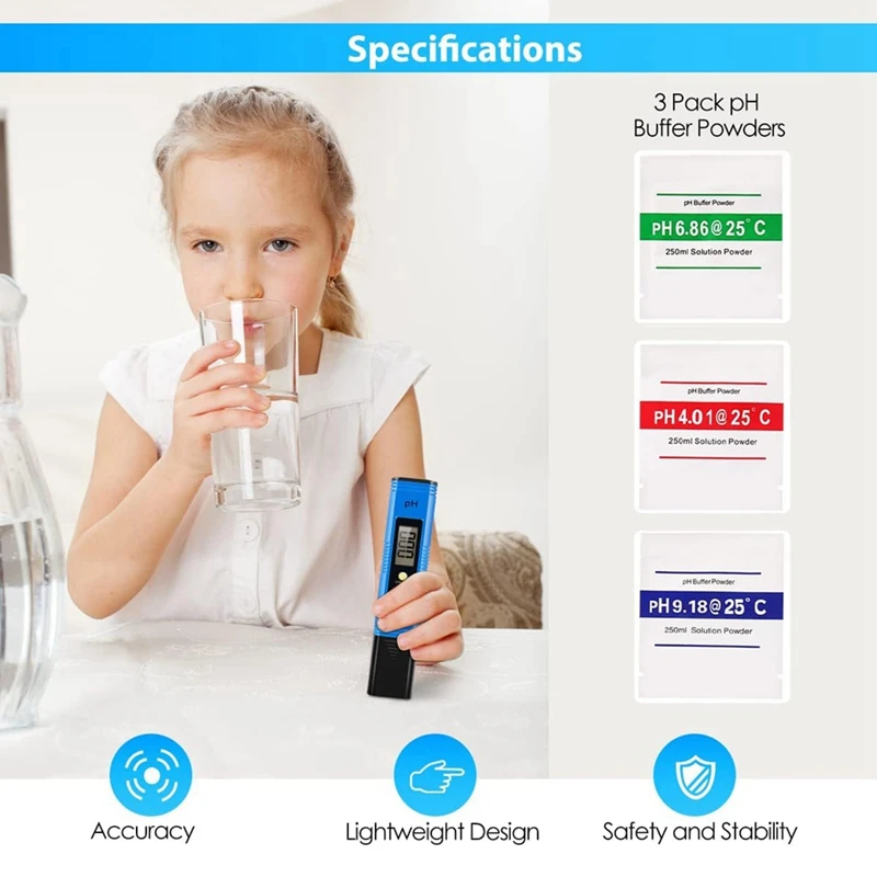 モールデジタル水質テスター 0.01 高精度コンパクトサイズ PH テスタープール水族館飲料水