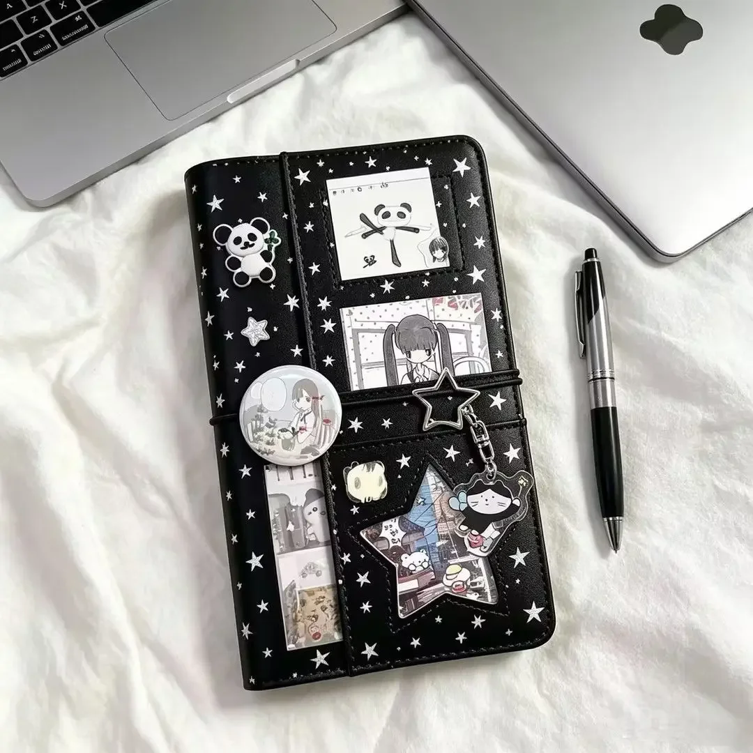 The new painless window black star A6 loose-leaf hand ledger notebook high-value portable note diary