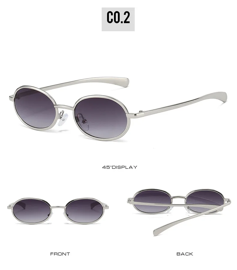 2025, Y2k-Sonnenbrille für Damen und Herren, oval, Punk-Stil, Metall, stilvoll, Sonnenschutz, UV400, Party, Straßenbrille – Detail 9