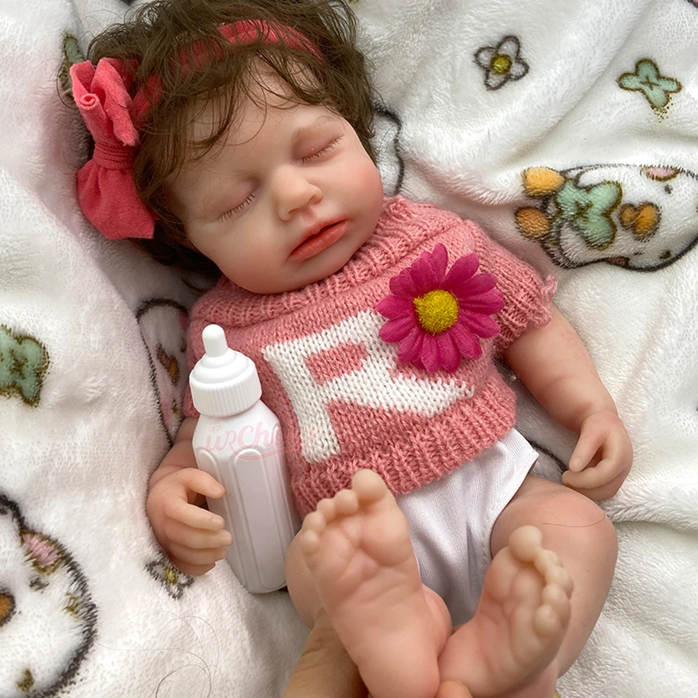12-calowa lalka reborn z pełnym, silikonowym ciałem, otwierającą się ustami, z włosami, z możliwością mycia, miękka, idealna na prezent urodzinowy lub świąteczny.