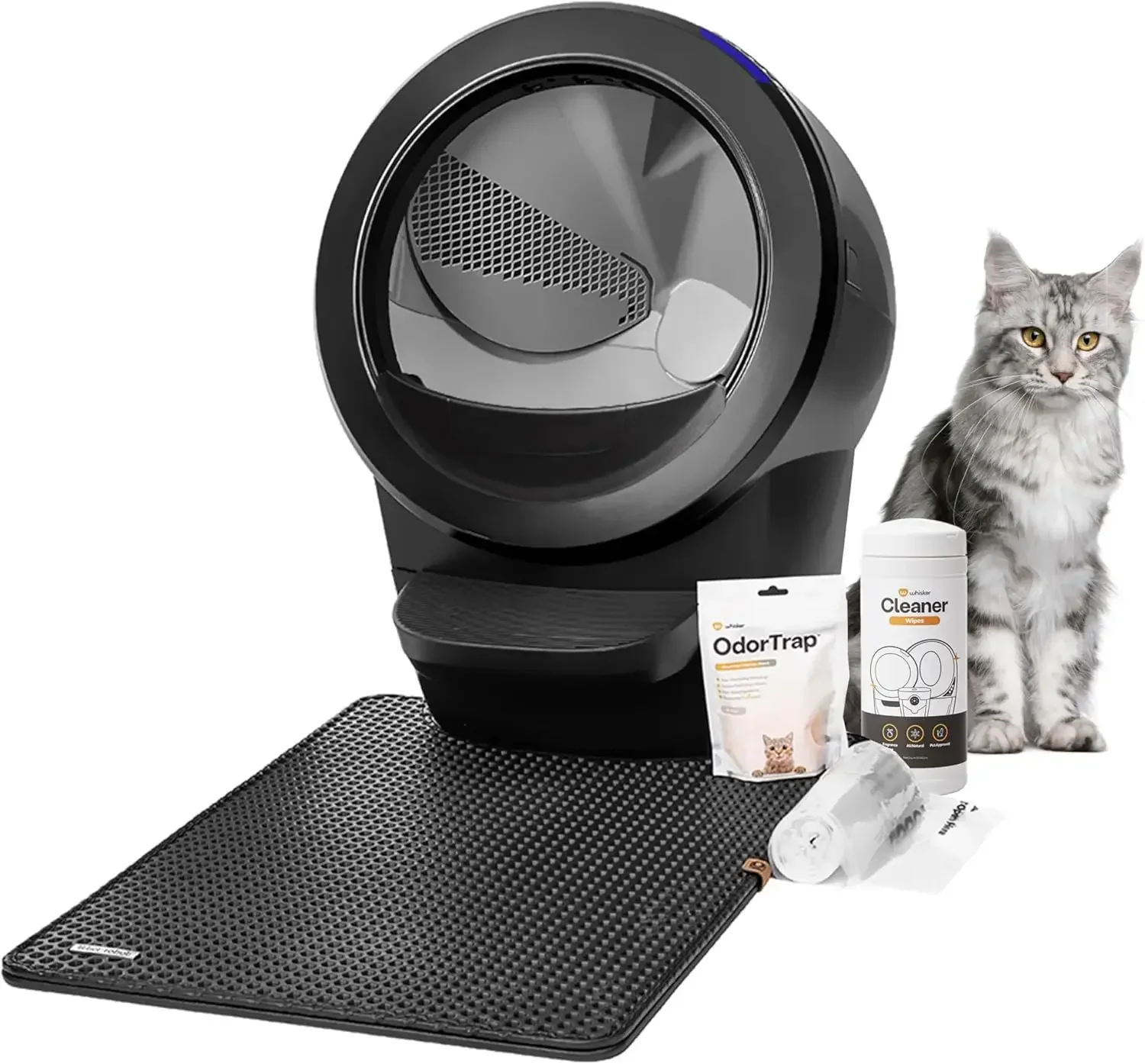 Litter-Robot 4 Core Bundle Black - Automatic Self-Cleaning Cat Litter Box Includes Litter-Robot 4, 6 OdorTrap Refills 25 Liners