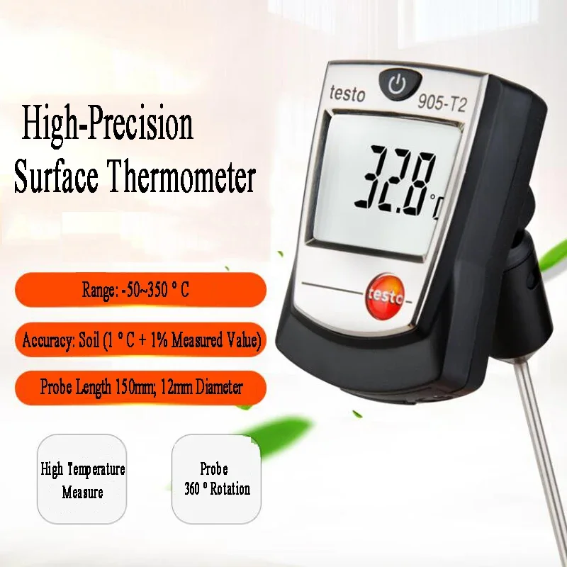 Testo 905-T2 Surface Thermometer, Cross-band Probe Temperature Measuring Instrument 0560 9056
