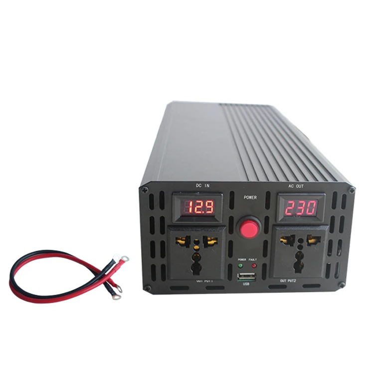 Onda senoidal pura Display Digital UPS Power Inverter com carregador