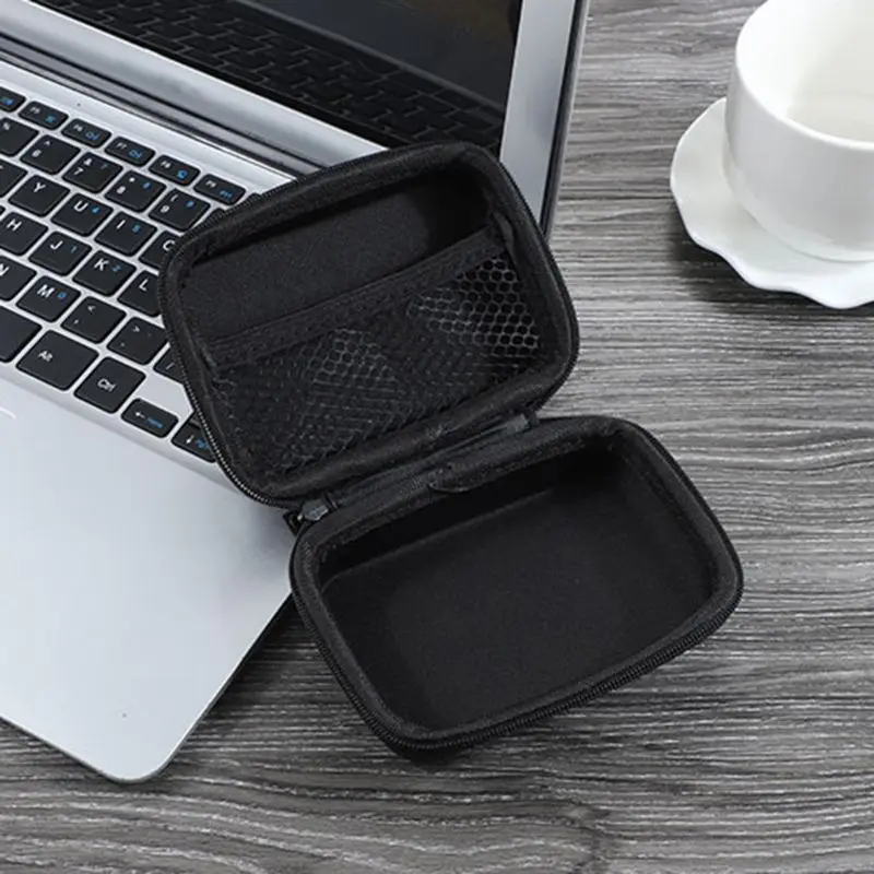 Portable USB Data Cable Organizer Leather Earphone Storage Bag Headphone for Case Cover Protector Mini Zipper Hard Pouch F19E