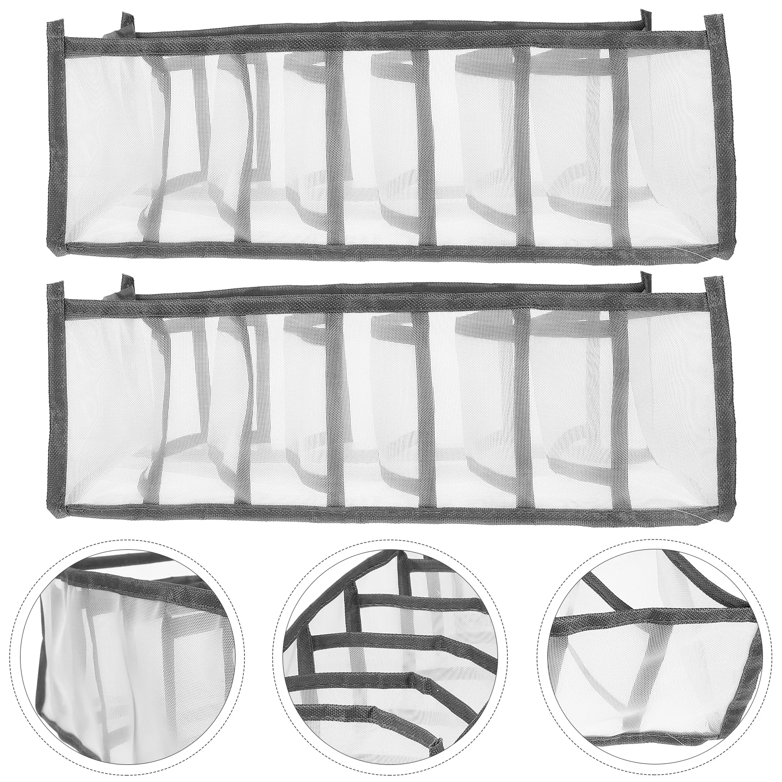 

2pcs Underwear Storage Box Multi-Grid Socks Organizer Foldable Wardrobe Case Drawer Divider Wear-Resistant Household Sock