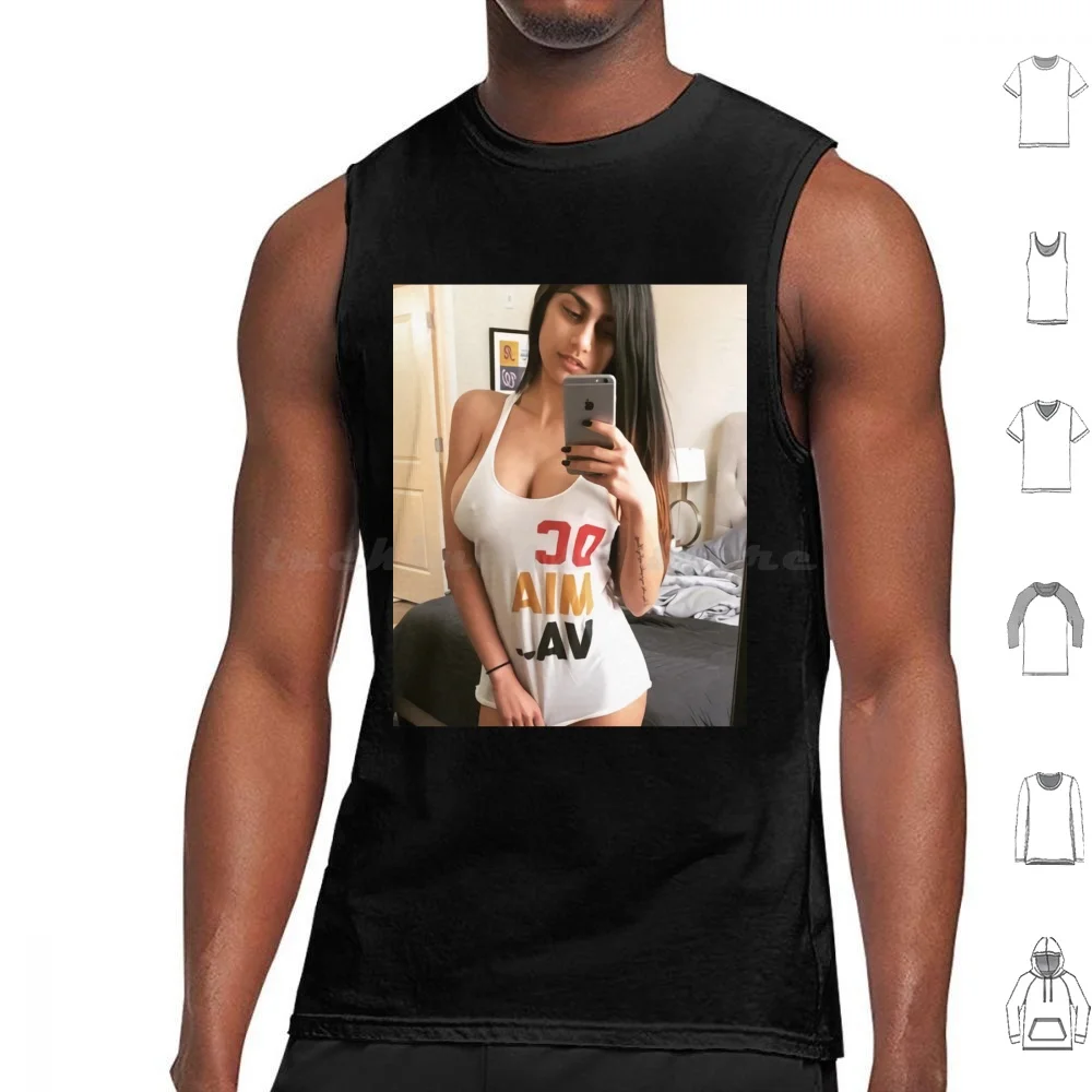 Mia Khalifa Tank Tops Print Cotton Valentina Lana Rhoades Mia Malkova Sasha Grey Daniel Summer Adult Grey Ray Women Riley