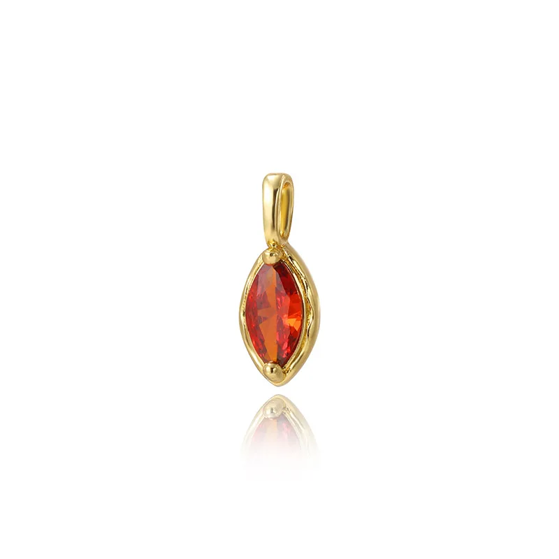 10Pcs small copper plated with colored zircon horse eye pendant jewelry necklace bracelet DIY accessories material