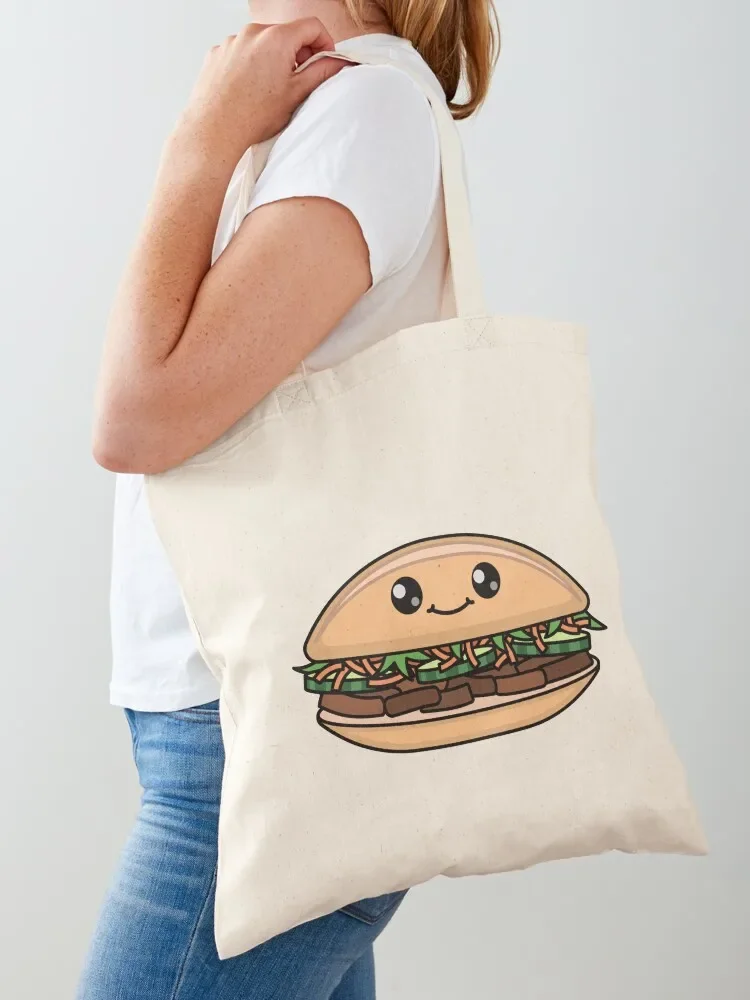 Happy Banh Mi Tote Bag tote bag woman Canvas bag for women shopping bags foldable shopper women canvas