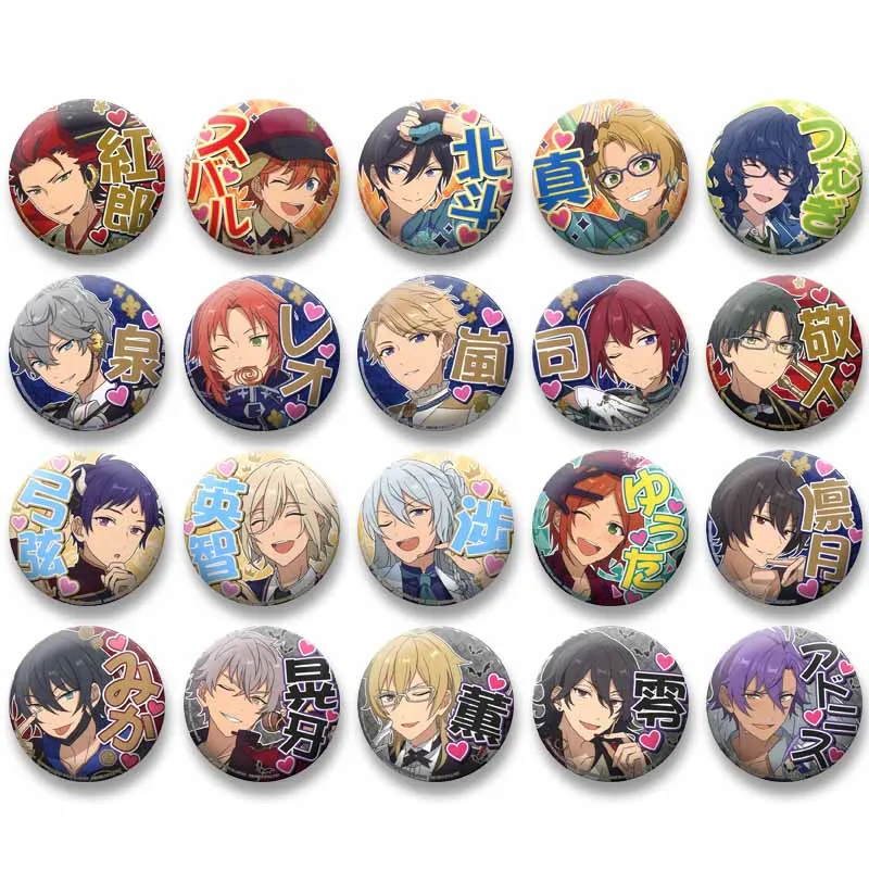 Cute Ensemble Stars Band Lapel Pins Cartoon Idol Icons Brooch Hakaze Kaoru Hidaka Subaru Badge on Backpack Clothing Accessories