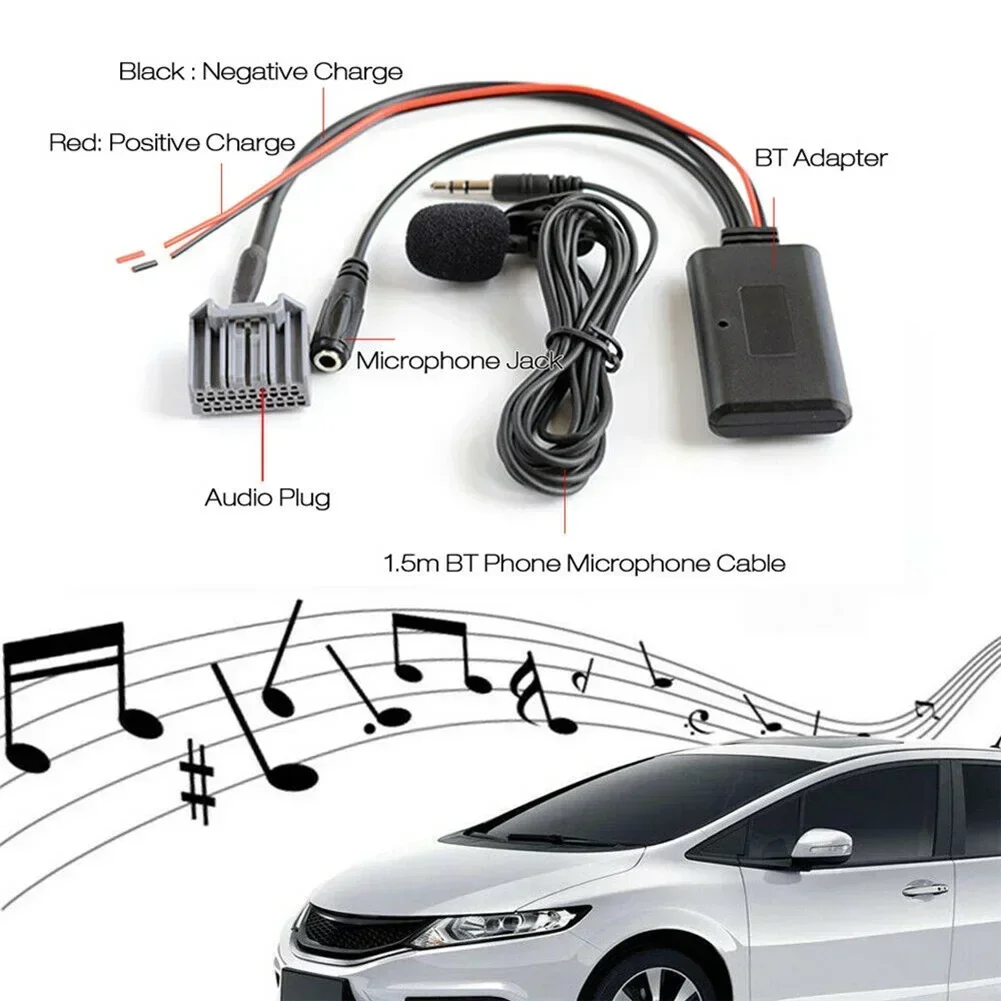 1pc Car Bluetooth 5.0 AUX Audio Auxiliary Cable Adapter For Honda Civic 06-13 For CRV 08-13 For Accord 08 After 8-generation