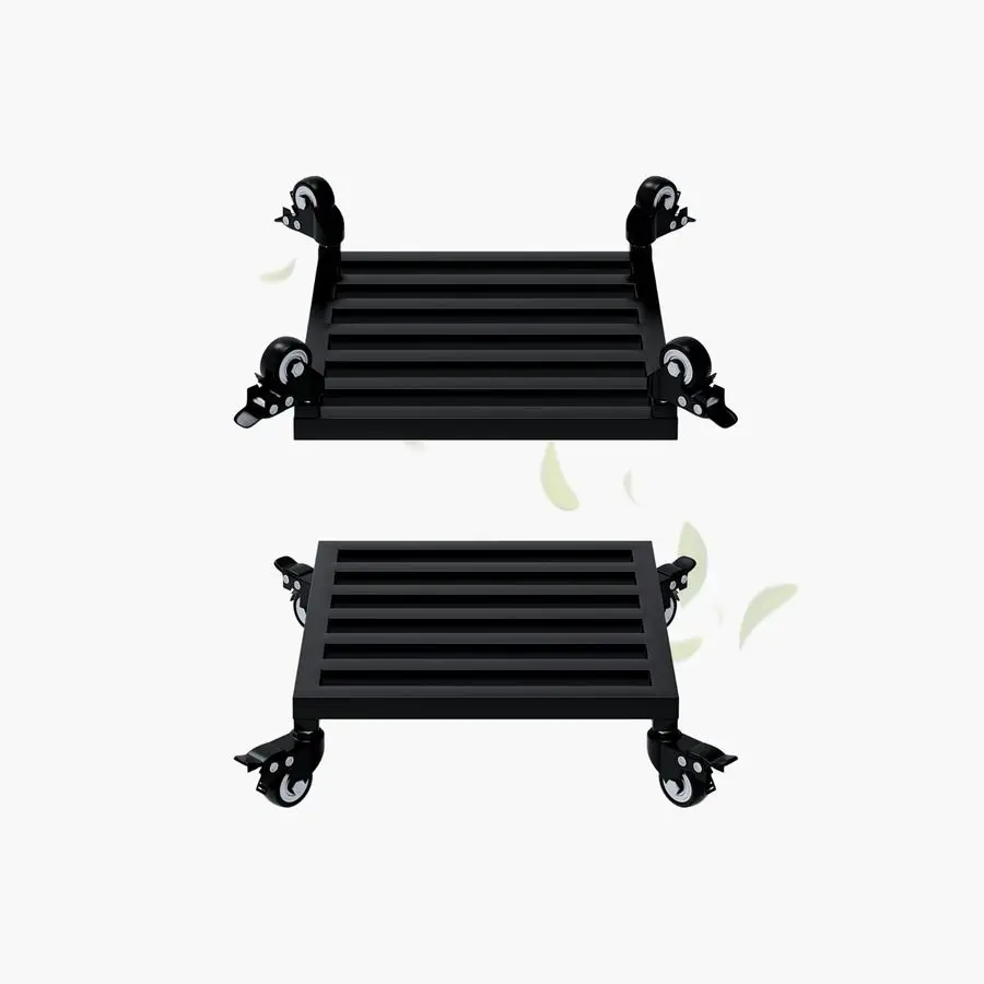 

Комплект из 2 штук: квадратные подставки для растений 12x12x3.5H на колесах, полностью собранные, усиленная конструкция, грузоподъемность 300 фунтов, прочные колеса.
