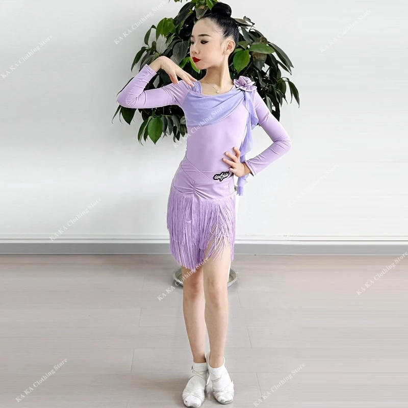 

Fringe Dress Skirt Child Standard Latin Dance Costume Girls Salsa Latin Dance Dress Girls Ballroom Dance Competition Dresses Kid