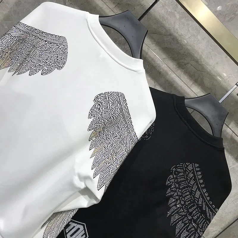 Rhinestone Style Winter Trend Men Hoodie High Quality Pure Cotton Hoody Casual Fashion Pullover Hot-Selling Tops
