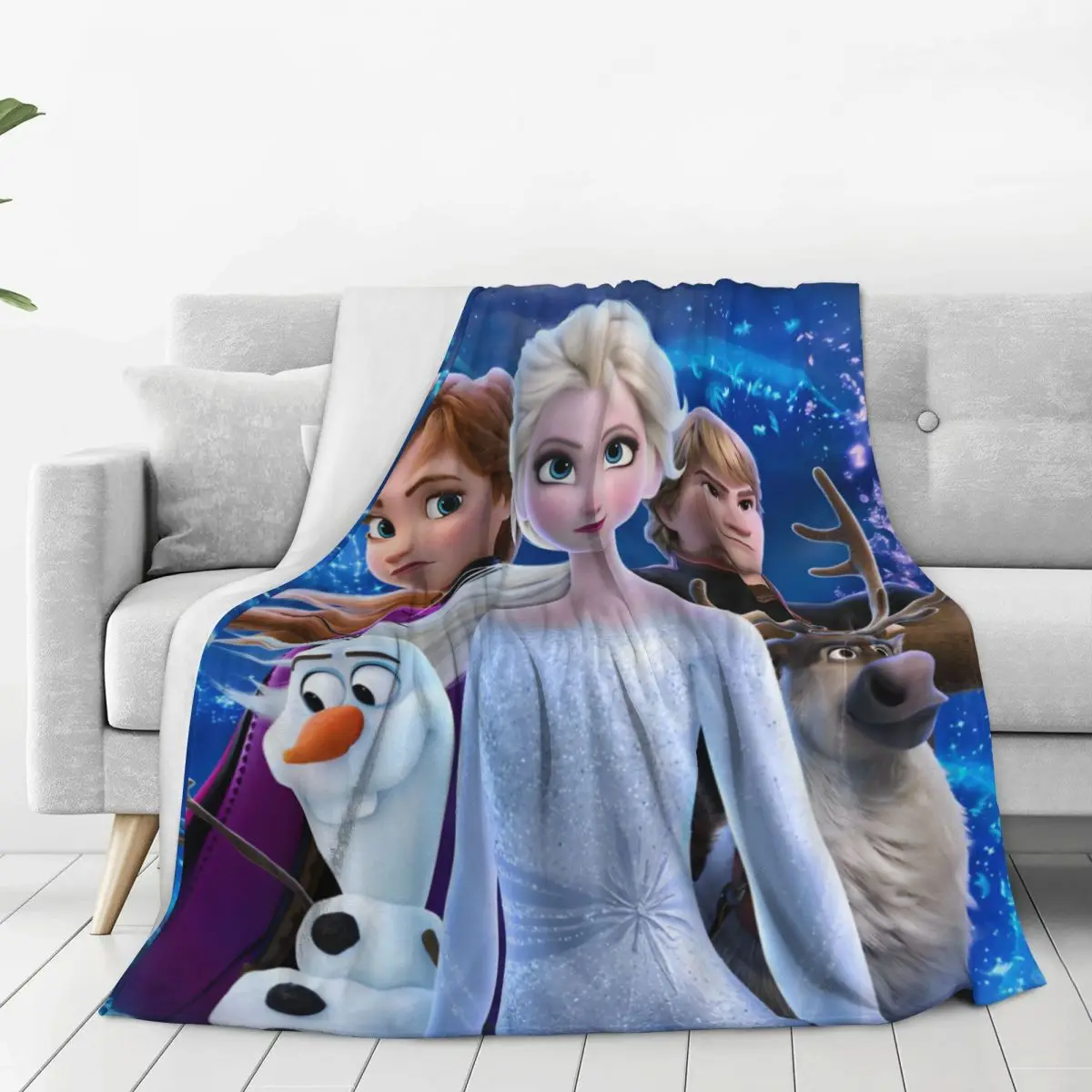 Frozen Elsa Princess Anna Flannel Blankets Soft Throw Blanket for Couch Chair Airplane Travel Novelty Bedspread Sofa Bed Cover