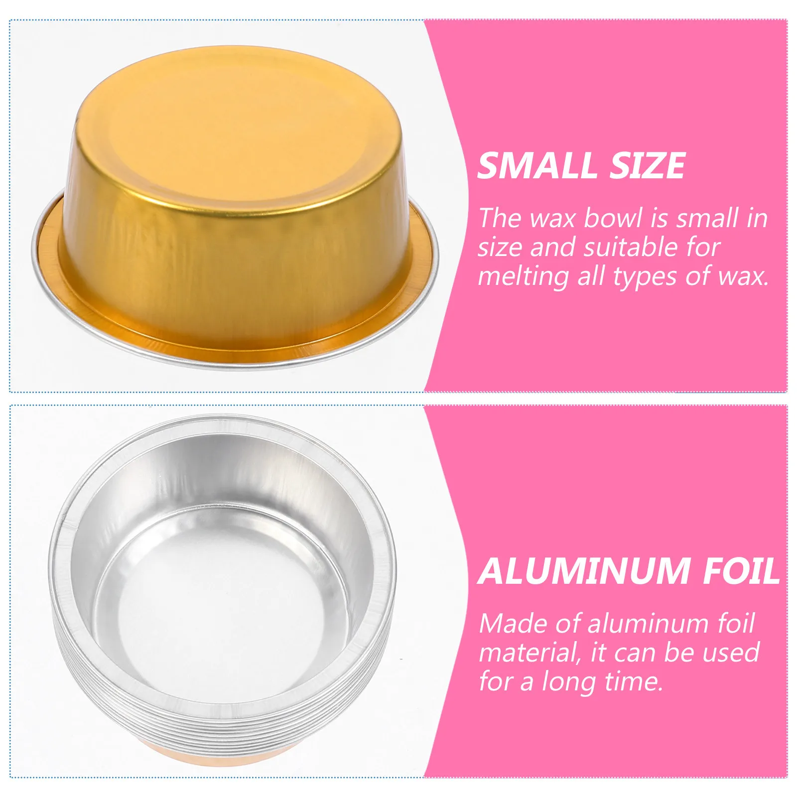 10Pcs Wax Melting Bowl High Temperature Aluminum Foil Large Capacity Wax Bean Melting Bowl Hair Removal Waxing Tool Home Waxing