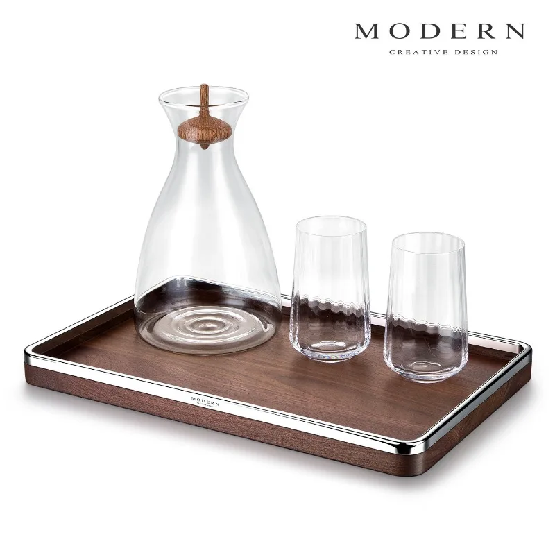 Original light luxury Ruyi tray North American black walnut aromatherapy storage tea tray dining tray